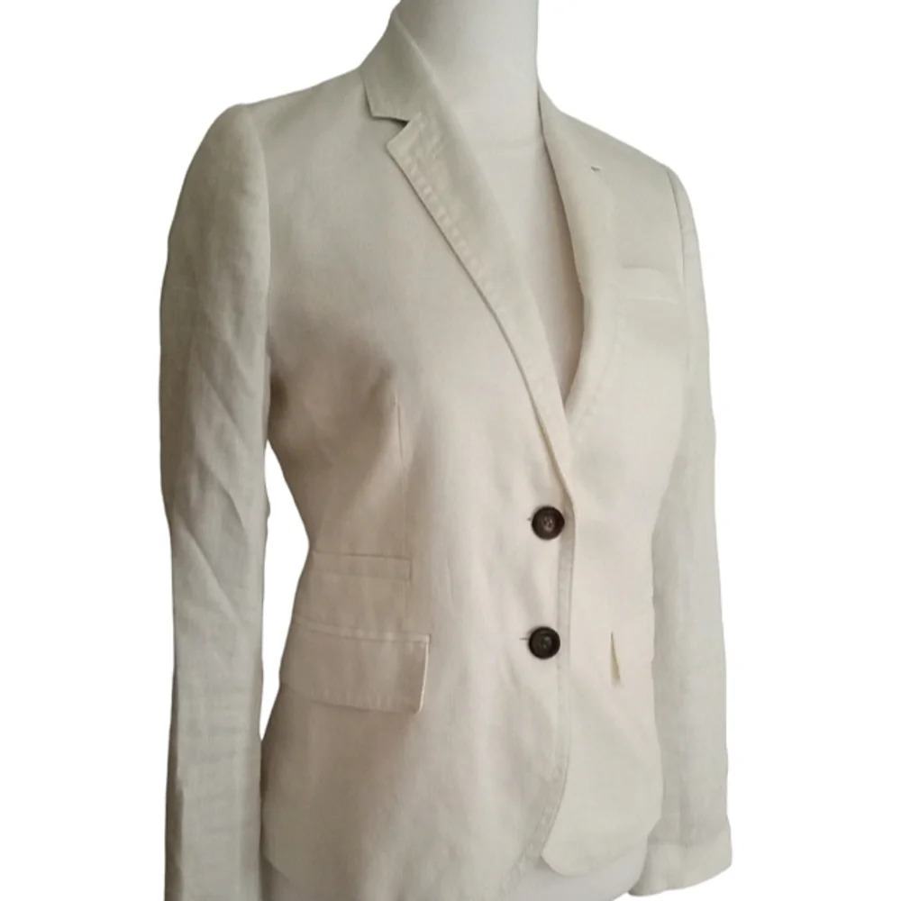 J. Crew Cream Color Structured Single Breasted Li… - image 4